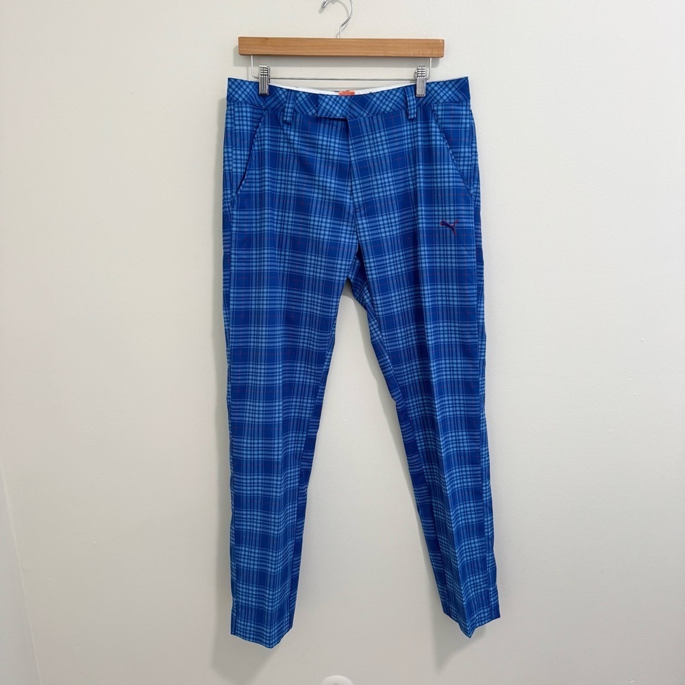 Puma Men's Blue Plaid Golf Pants 32X32